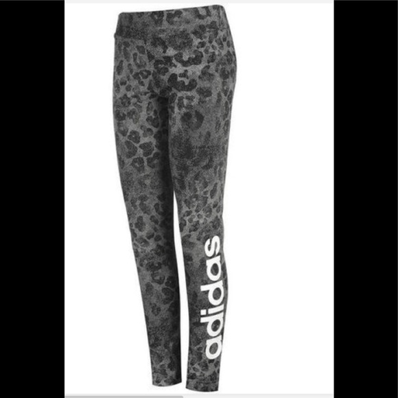 ADIDAS Performance LEOFLAGE LEOPARD PRINT LEGGINGS Girls Sz M (11-12 Year) - Picture 2 of 6